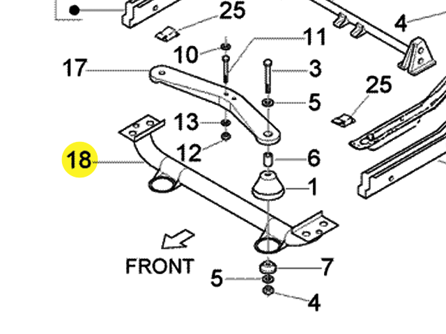 Engine Mounting Bracket Crossmember for Piaggio Quargo